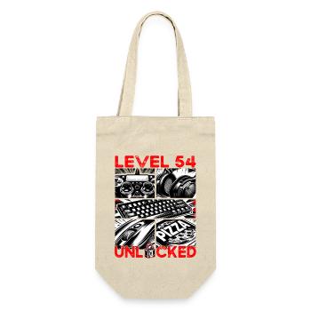 Geburtstag Level 54 freigeschaltet Gaming & Zocker - Geschenkbeutel für Flaschen - Natur - Vorne