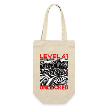 Birthday Level 61 Unlocked Gaming & Gamer - Gift Bag for Bottles - nature - Front