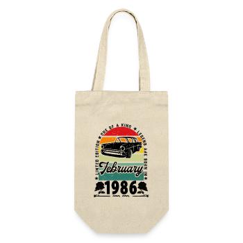 Anniversaire février 1986, Vintage février 1986. - Sac à bouteille - nature - Devant