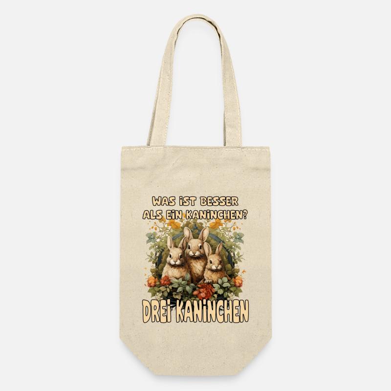 Three Rabbits Bunnies Which Is Better Three Rabbits - Gift Bag for Bottles - nature