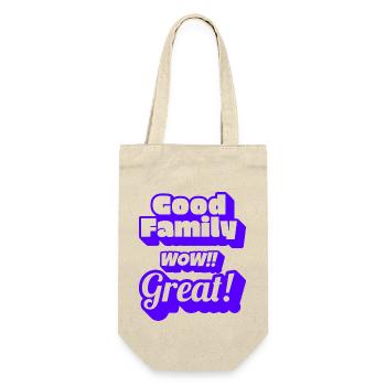 Gold Family wow!! Großartig! - Geschenkbeutel für Flaschen - Natur - Vorne