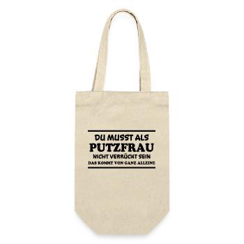 Putzfrau Spruch Reinigungskraft Putzfrau Geschenk - Geschenkbeutel für Flaschen - Natur - Vorne