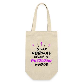Putzfrau Spruch Reinigungskraft Putzfrau Geschenk - Geschenkbeutel für Flaschen - Natur - Vorne