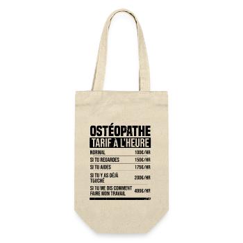 Osteopath Stundensatz Geschenkidee Humor - Geschenkbeutel für Flaschen - Natur - Vorne