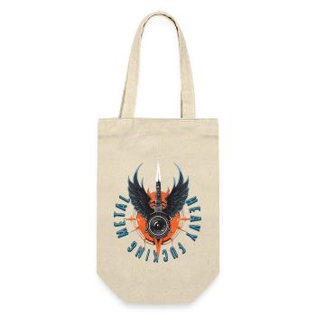 Heavy fucking metal wings - Geschenkbeutel für Flaschen - Natur - Vorne