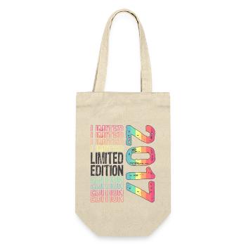 Limited Edition seit 2017 Geburtstag Vintage 2017 - Geschenkbeutel für Flaschen - Natur - Vorne