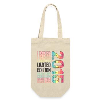 Limited Edition seit 2015 Geburtstag Vintage 2015 - Geschenkbeutel für Flaschen - Natur - Vorne