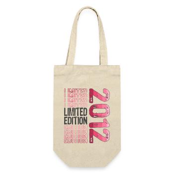 Limited Edition seit 2012 Geburtstag Vintage 2012 - Geschenkbeutel für Flaschen - Natur - Vorne