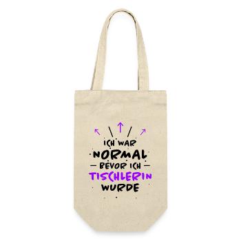 Tischlerin Spruch Schreinerin Tischlerin Geschenk - Geschenkbeutel für Flaschen - Natur - Vorne