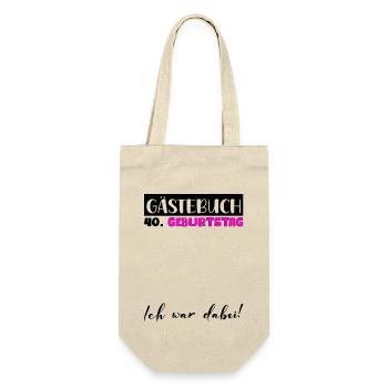 40th birthday gift women decoration women guest book - Gift Bag for Bottles - nature - Front