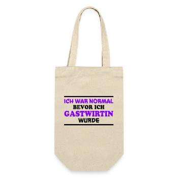 Gastwirtin Spruch Kneipe Fun Gastwirtin Geschenk - Geschenkbeutel für Flaschen - Natur - Vorne