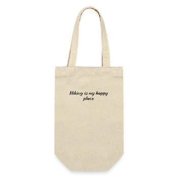 Wandern - Hiking is my happy place - Geschenkbeutel für Flaschen - Natur - Vorne