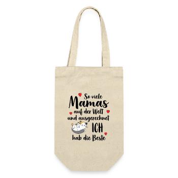So Viele Mamas Ich Hab Die Beste Beste Mama - Geschenkbeutel für Flaschen - Natur - Vorne