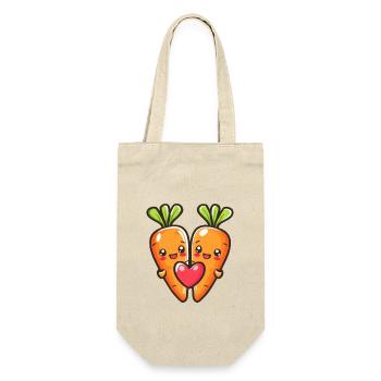 Carotte Couple Amour Coeur Drôle - Sac à bouteille - nature - Devant