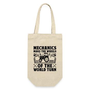 Agricultural Mechanic Funny Tractor Mechanics Farm - Gift Bag for Bottles - nature - Front
