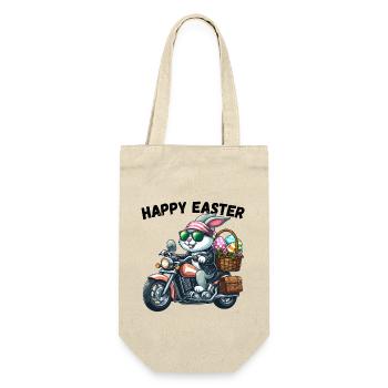 Happy Easter Bunny Motorcycle Cool Biker Easter Bunny - Gift Bag for Bottles - nature - Front