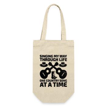 County Music Vintage Music Lover Western Country C - Gift Bag for Bottles - nature - Front