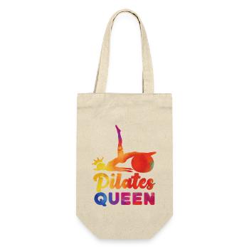 Pilates Instructor Teacher Queen - Geschenkbeutel für Flaschen - Natur - Vorne