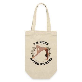 Pilates Instructor Teacher I'm - Geschenkbeutel für Flaschen - Natur - Vorne