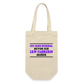 LKW Fahrerin Spruch Fun Lastwagenfahrerin Geschenk - Geschenkbeutel für Flaschen - Natur - Vorne