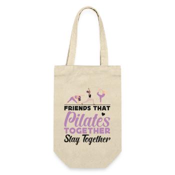 Pilates Instructor Teacher Friends - Geschenkbeutel für Flaschen - Natur - Vorne