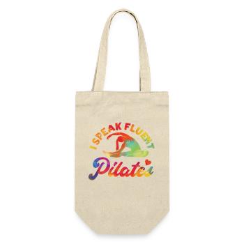 Pilates Instructor Teacher - Geschenkbeutel für Flaschen - Natur - Vorne