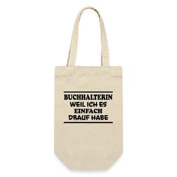 Buchhalterin Spruch Lustiges Buchhalterin Geschenk - Geschenkbeutel für Flaschen - Natur - Vorne