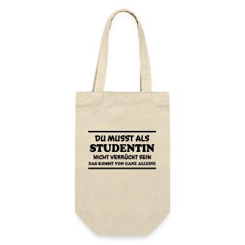Studentin Spruch Universität Studentin Geschenk - Geschenkbeutel für Flaschen - Natur - Vorne