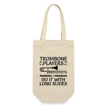 Posaunist Posaunist Marching Band Posaune - Geschenkbeutel für Flaschen - Natur - Vorne