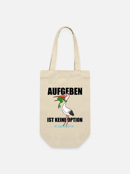 Frosch und Storch - Aufgeben ist keine Option - Geschenkbeutel für Flaschen - Natur