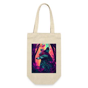 Funky Forest Fox - Geschenkbeutel für Flaschen - Natur - Vorne