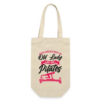 Pilates Instructor Teacher Grandma - Geschenkbeutel für Flaschen - Natur - Vorne