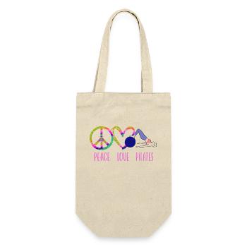 Pilates Instructor Teacher Peace - Geschenkbeutel für Flaschen - Natur - Vorne