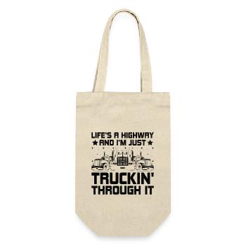 Trucker Driving Dad Trucker Father Truck Driver - Gift Bag for Bottles - nature - Front
