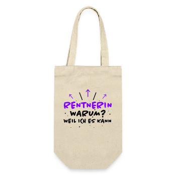 Rentnerin Spruch Ruhestand Oma Rentnerin Geschenk - Geschenkbeutel für Flaschen - Natur - Vorne