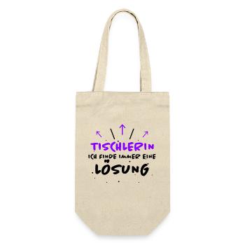 Tischlerin Spruch Schreinerin Tischlerin Geschenk - Geschenkbeutel für Flaschen - Natur - Vorne