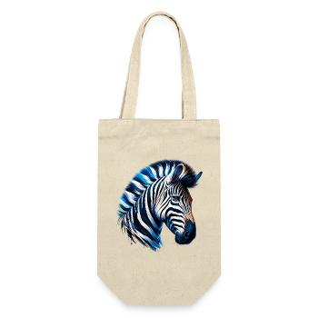Zebra - Geschenkbeutel für Flaschen - Natur - Vorne