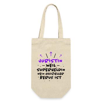 Juristin Spruch Jura Lustiges Juristin Geschenk - Geschenkbeutel für Flaschen - Natur - Vorne