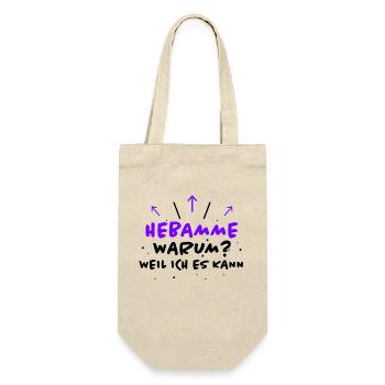 Hebamme Spruch Beruf Lustiges Hebammen Geschenk - Geschenkbeutel für Flaschen - Natur - Vorne