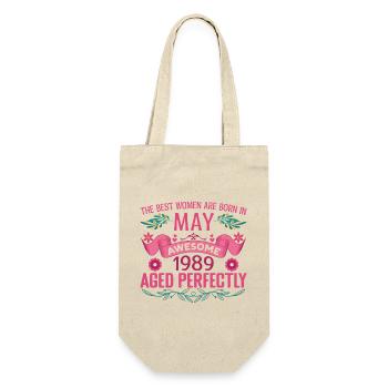 May 1989 Birthday Wife May 1989 Birthday - Gift Bag for Bottles - nature - Front