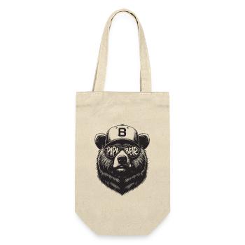 Papa Bear - Vatertag Papa Vater Bär Geschenk - Geschenkbeutel für Flaschen - Natur - Vorne