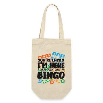 Bingo Player You're Lucky I'm Here - Geschenkbeutel für Flaschen - Natur - Vorne