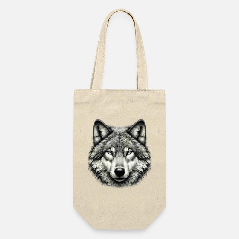 Wolf - Geschenkbeutel für Flaschen - Natur