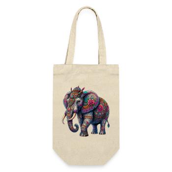 Elefant - Geschenkbeutel für Flaschen - Natur - Vorne