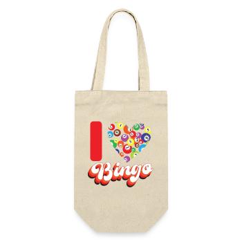 Bingo Player Heart I Love Bingo - Gift Bag for Bottles - nature - Front