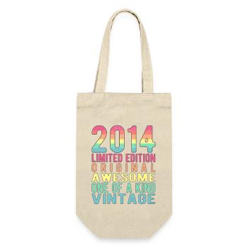 Limited Edition Since 2014 Birthday Vintage 2014 - Gift Bag for Bottles - nature - Front