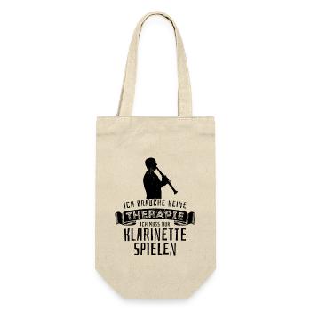 Ich brauche keine Therapie - Klarinette - Musik - Geschenkbeutel für Flaschen - Natur - Vorne