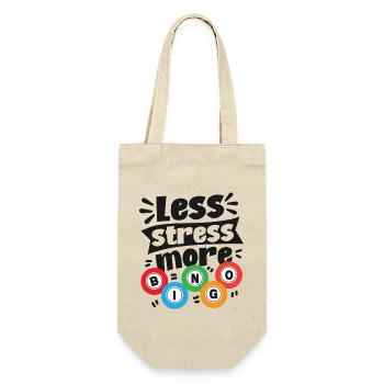 Bingo Player Less Stress More - Geschenkbeutel für Flaschen - Natur - Vorne