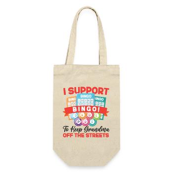 Bingo Player I Support Bingo To - Gift Bag for Bottles - nature - Front