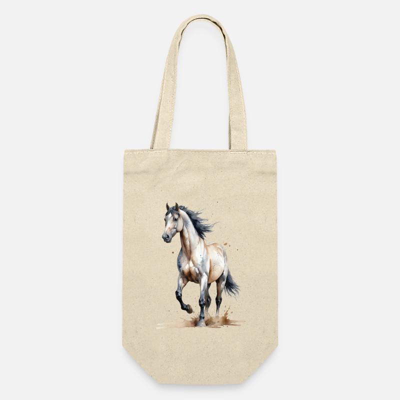 Aquarell Pferd fängt den Wind ein - Geschenkbeutel für Flaschen - Natur